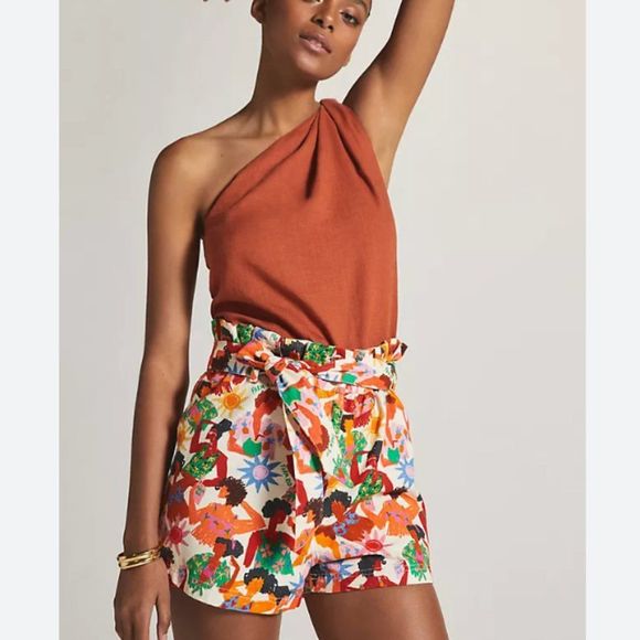 FARM Rio Pants - FARM for Anthropologie Bikini Lady High-Rise Tie Waist Shorts, Size S